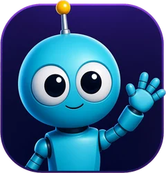 Tweak, the blue TWEAKFAILS robot, waving
