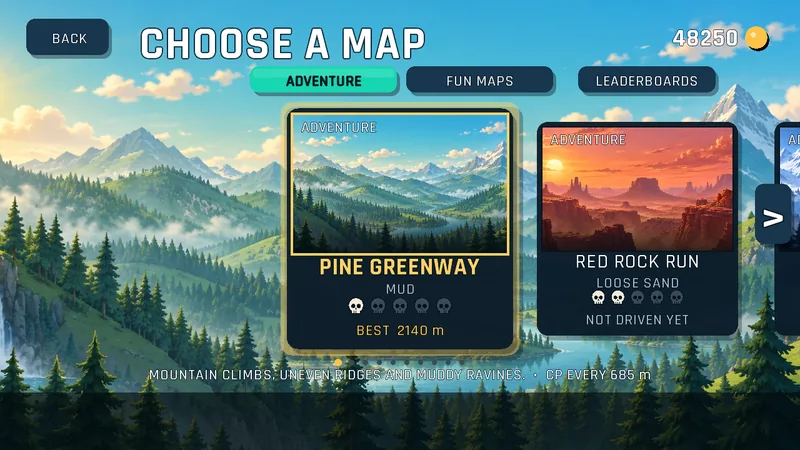 Trail Torque test build. Map select: 14 maps